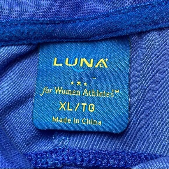 Luna For Women Athletes Blue Tone 1/2 Zip Silk Wool Blend Cycling Top Size XL - Picture 3 of 9